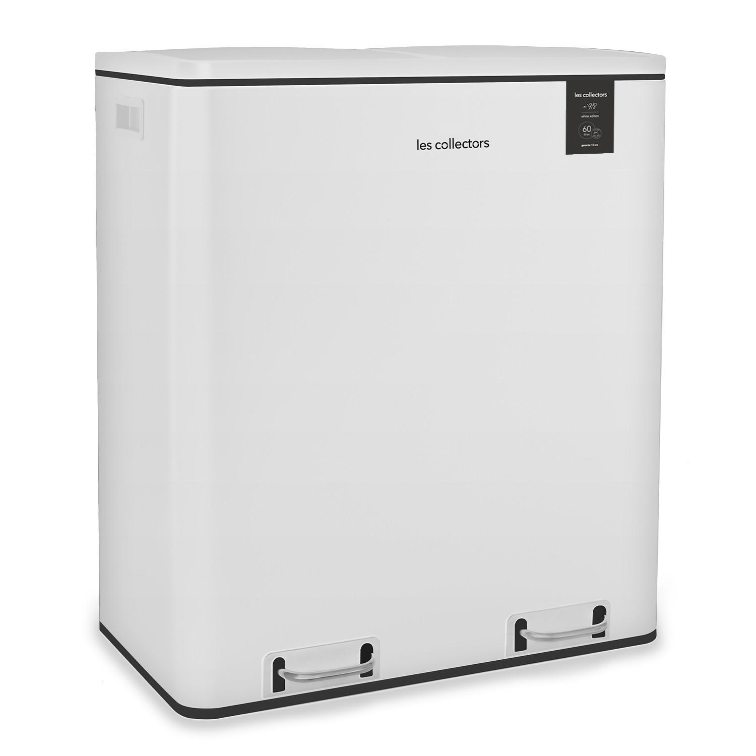 RECYCLINGMÜLLEIMER 60L, 2x30L Behälter, Weiß N°918 - Weiß, Metall (58.5/65/36cm) - Les Collectors