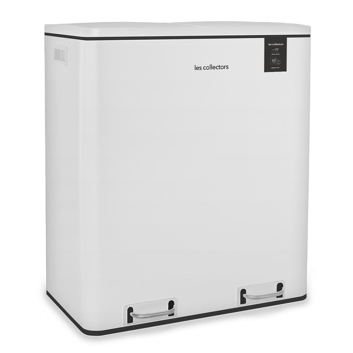 RECYCLINGMÜLLEIMER 60L, 2x30L Behälter, Weiß N°918 - Weiß, Metall (58.5/65/36cm) - Les Collectors