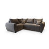 ECKSOFA MADISON L L-S Hellgrau Dünner Stoff mit Schlaffunktion - Hellgrau, Holz (235/175cm) - MASSENO