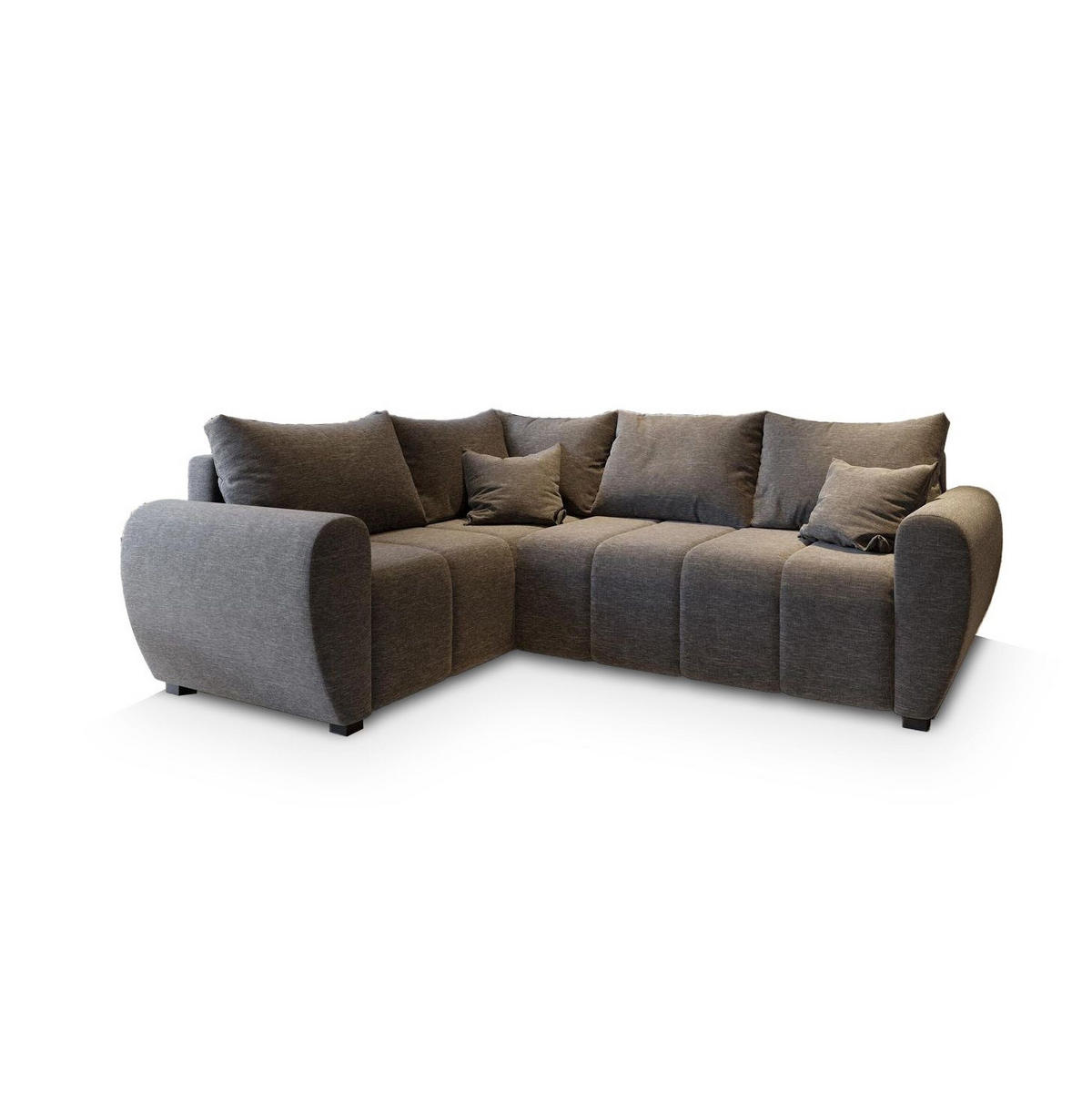 ECKSOFA MADISON L L-S Hellgrau Dünner Stoff mit Schlaffunktion - Hellgrau, Holz (235/175cm) - MASSENO