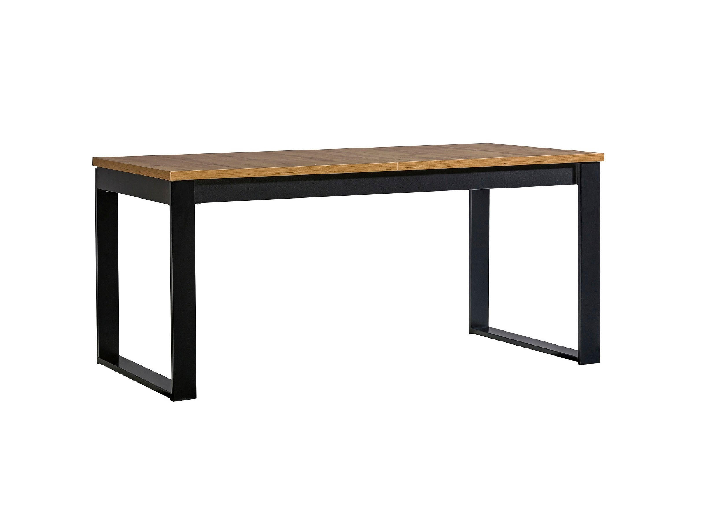 ESSTISCH rechteckig Eiche Wotan Schwarz ausziehbar - Eiche Wotan/Schwarz, Holzwerkstoff (90/240/77cm) - designimpex