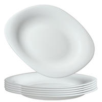 KADAX 6x Dessertteller 21cm weiße Teller Kuchenteller Set - Weiß, Glas (21.5/1.7/20.2cm) - KADAX