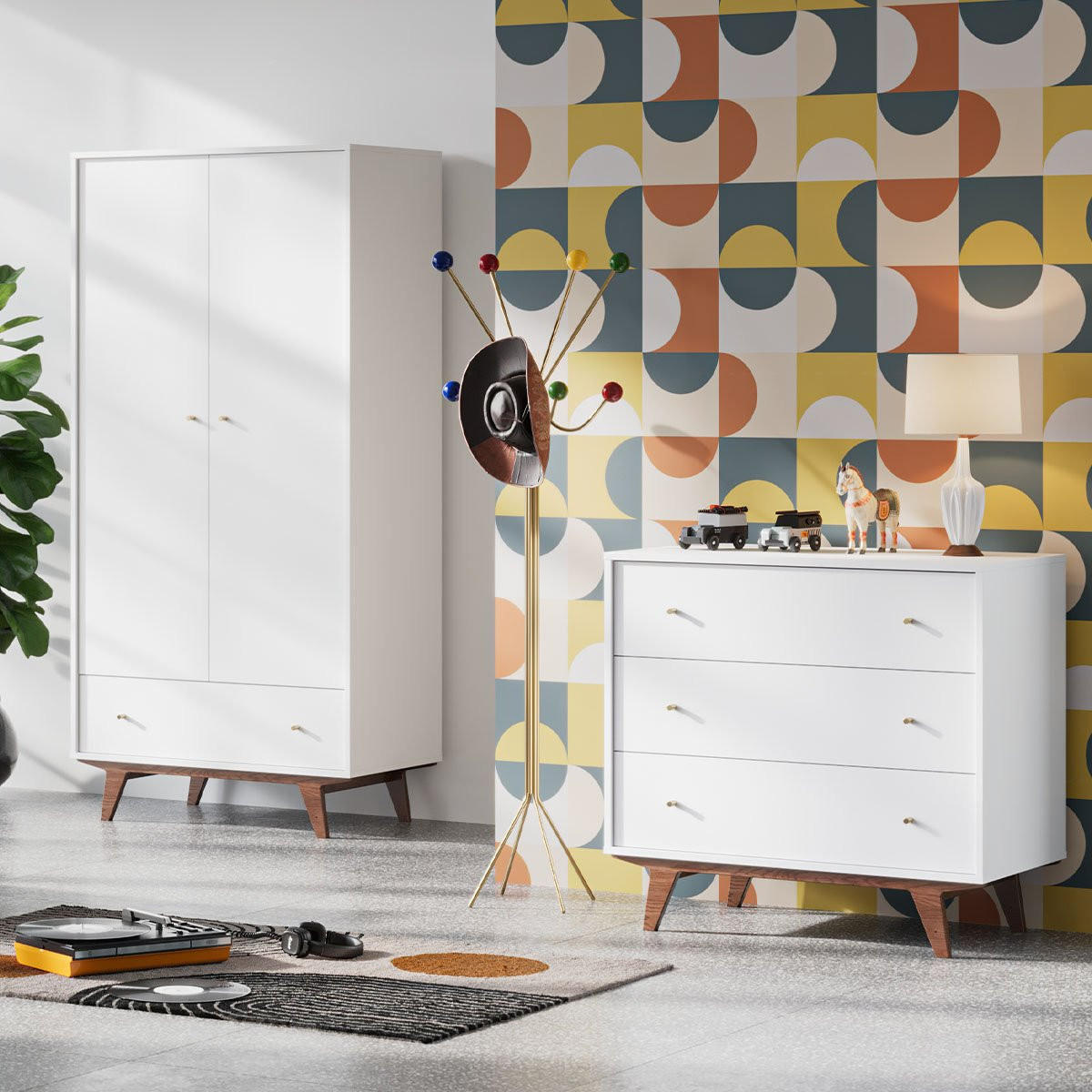 KOMMODE 3 Schubladen Mid - L90 cm - Weiß, Holzwerkstoff (50/85/90cm) - Calicosy