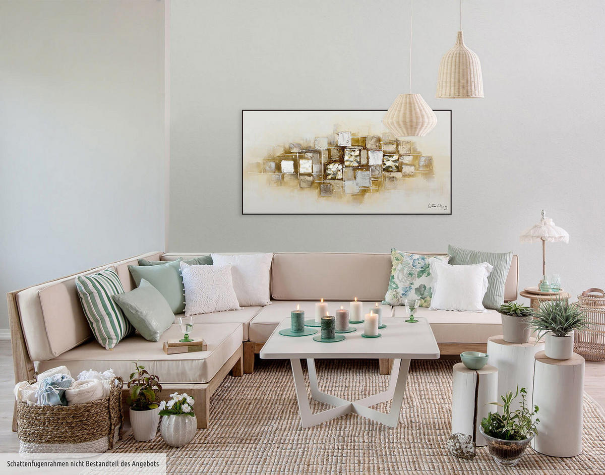 ÖLGEMÄLDE 120/60 cm - Beige/Braun, Holz/Textil (120/60cm) - KUNSTLOFT