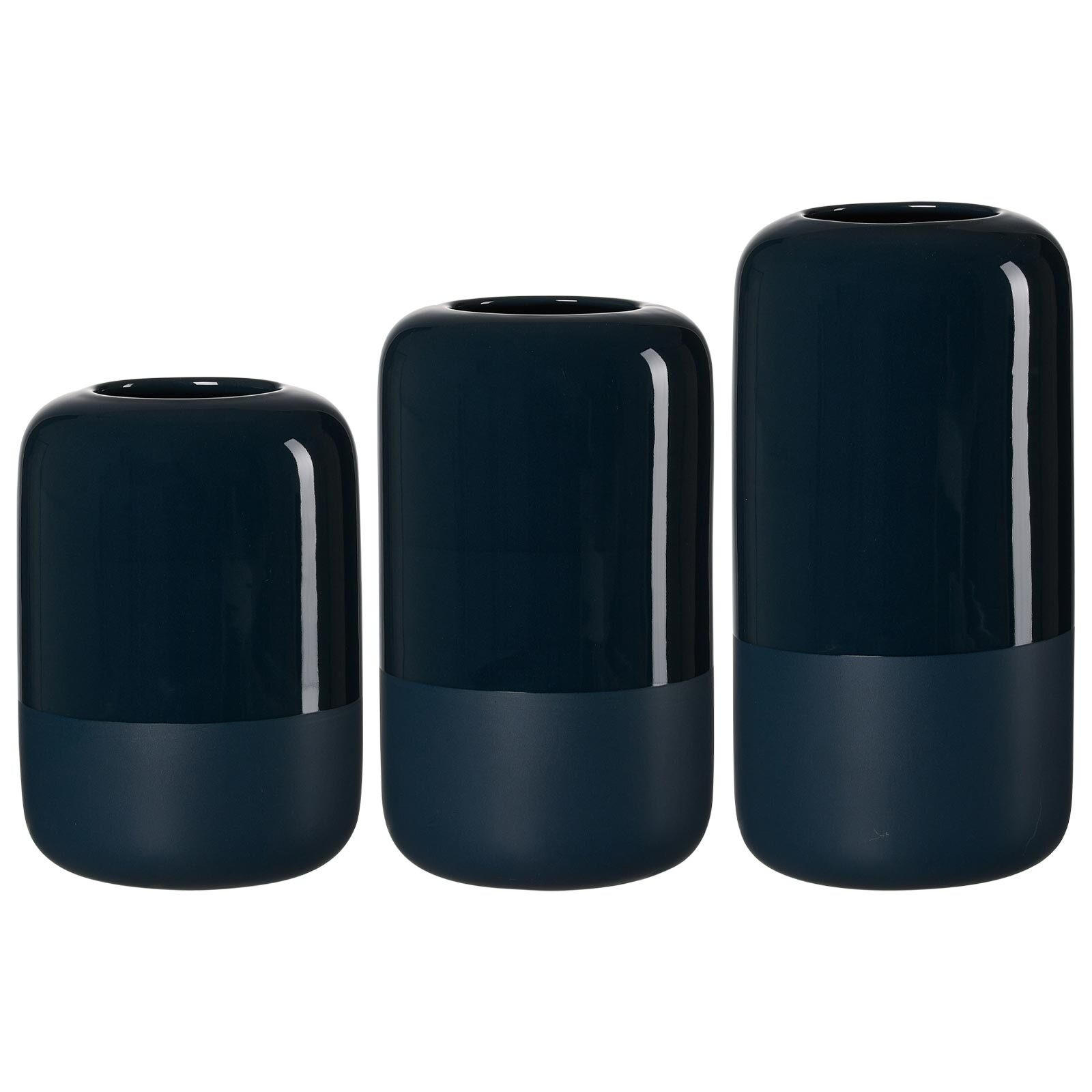 VASEN Dome Blau 20/25/30 cm 3er Set - Blau, Keramik (1cm) - Ritzenhoff Breker