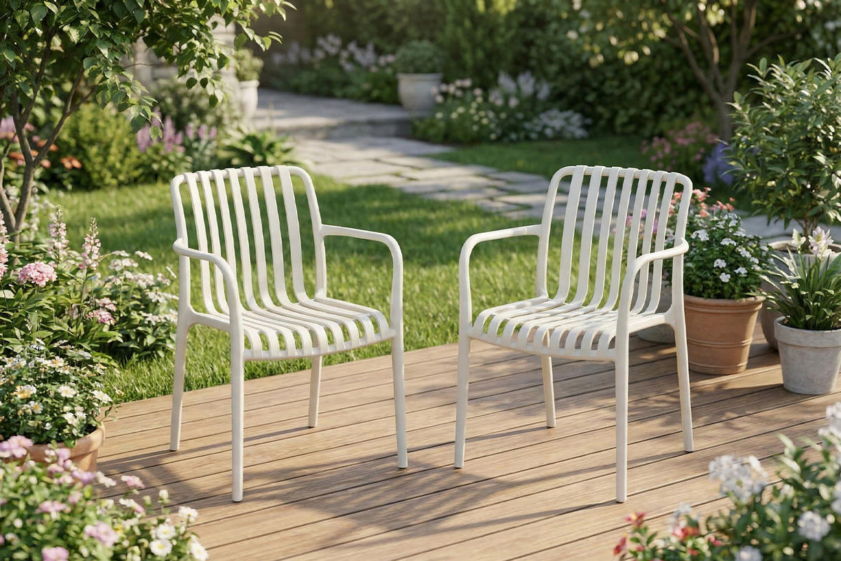 GARTENSTUHL MIAVA Cremeweiß Kunststoff Stapelbar - Creme, Kunststoff (56/81/57cm) - KAWOLA