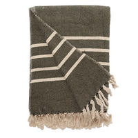 DECKE Mila 130x180 cm, 100% Baumwolle, Grün-Creme - Grün, Textil (130/180cm) - Au Maison