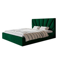 BETT 90x200 - Polsterbett mit Bettkasten und Metallrahmen - Modern Betten - Glatter Kronos-Stoff- Kollektion Denver, Grün - Grün, Holz/Textil (90/200cm) - Alpi-Möbel