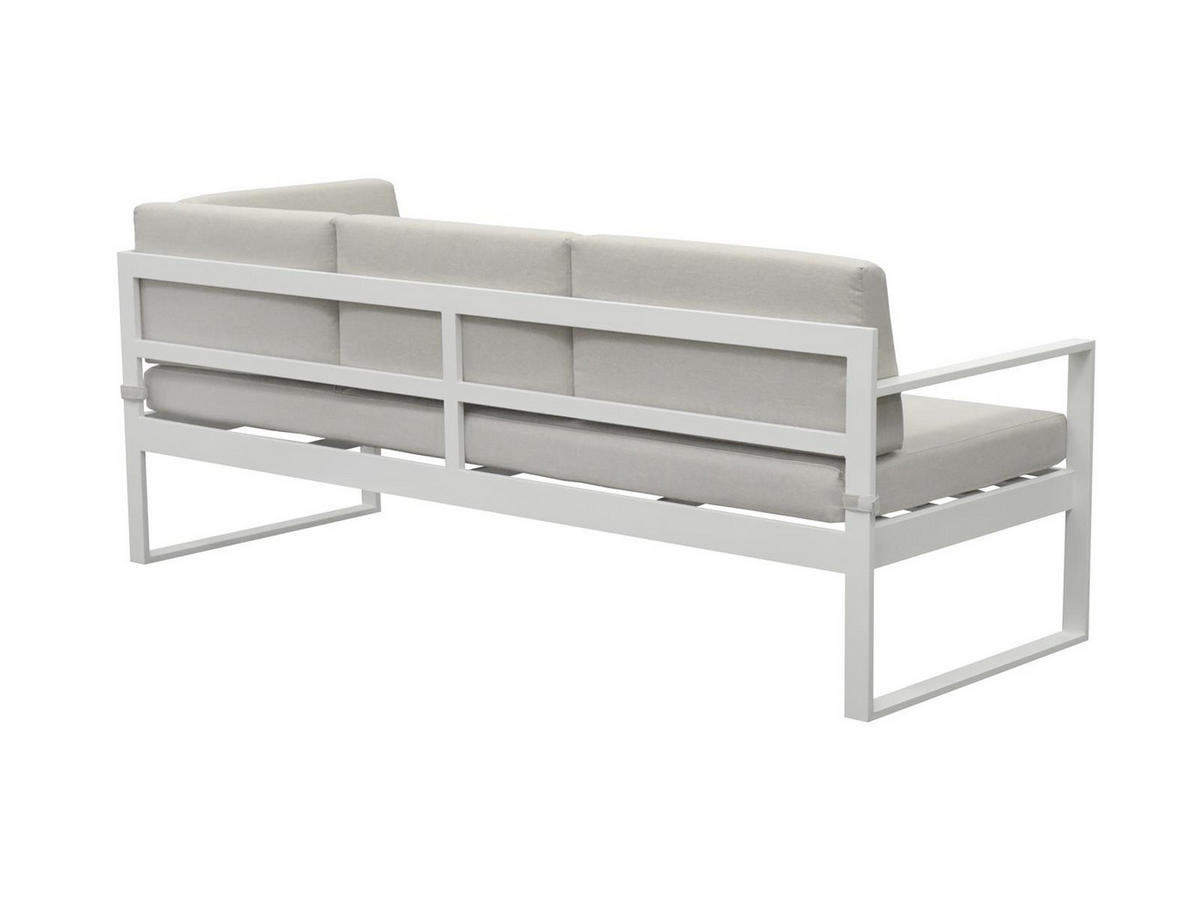 GARTEN-ECKLOUNGE Lusso Weiß Aluminium für 5 Personen - Weiß, Kunststoff - Green Spirit