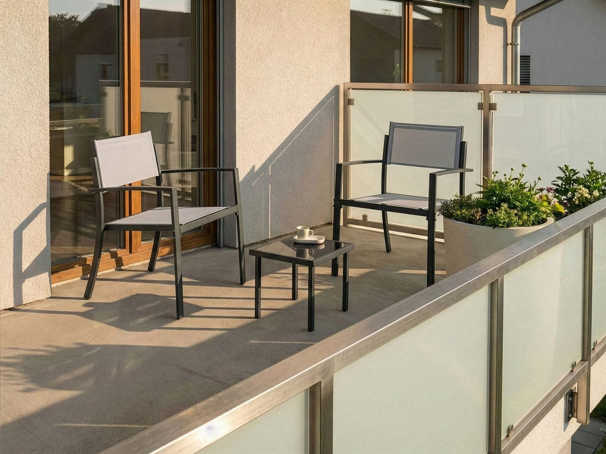 BISTRO-SET Metall Grau Tavoleto - Grau, Metall - Beliani