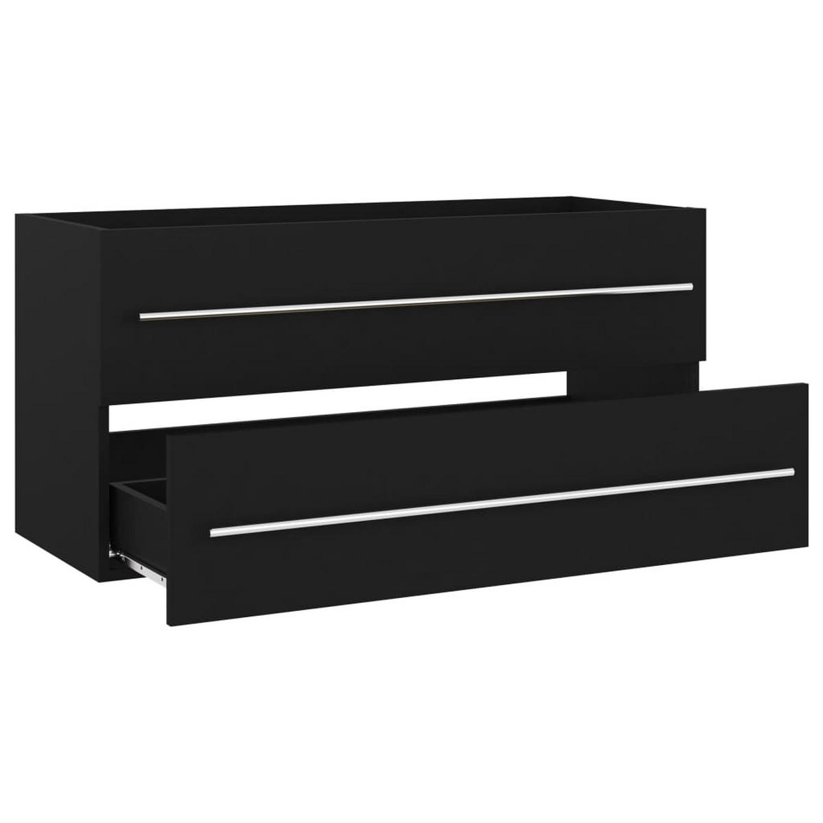 WASCHBECKENUNTERSCHRANK Dixon 100/38.5/48 cm - Schwarz, Holzwerkstoff (100/48/38.5cm) - Nettlife
