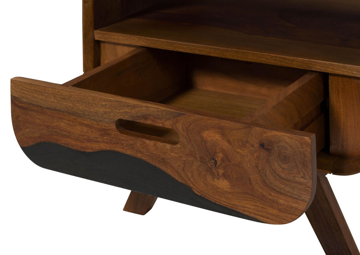 NACHTTISCH Sheesham 50x40x43 dunkelbraun lackiert MAILAND #242 - Dunkelbraun, Holz (50/43/40cm) - Massivmoebel24