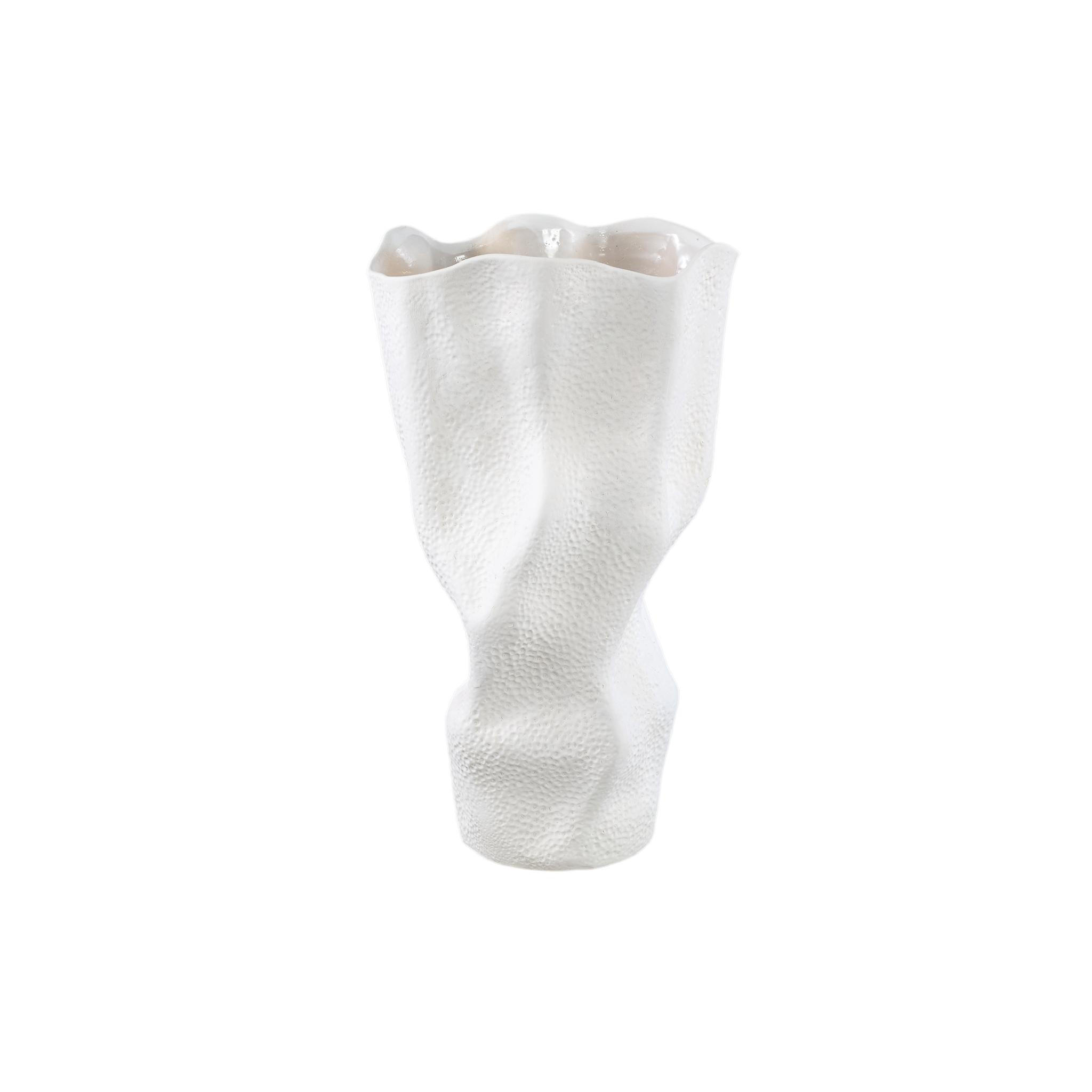 VASE Violettee Weiß 26/20/46cm - Weiß, Keramik (46cm) - PTMD Collection