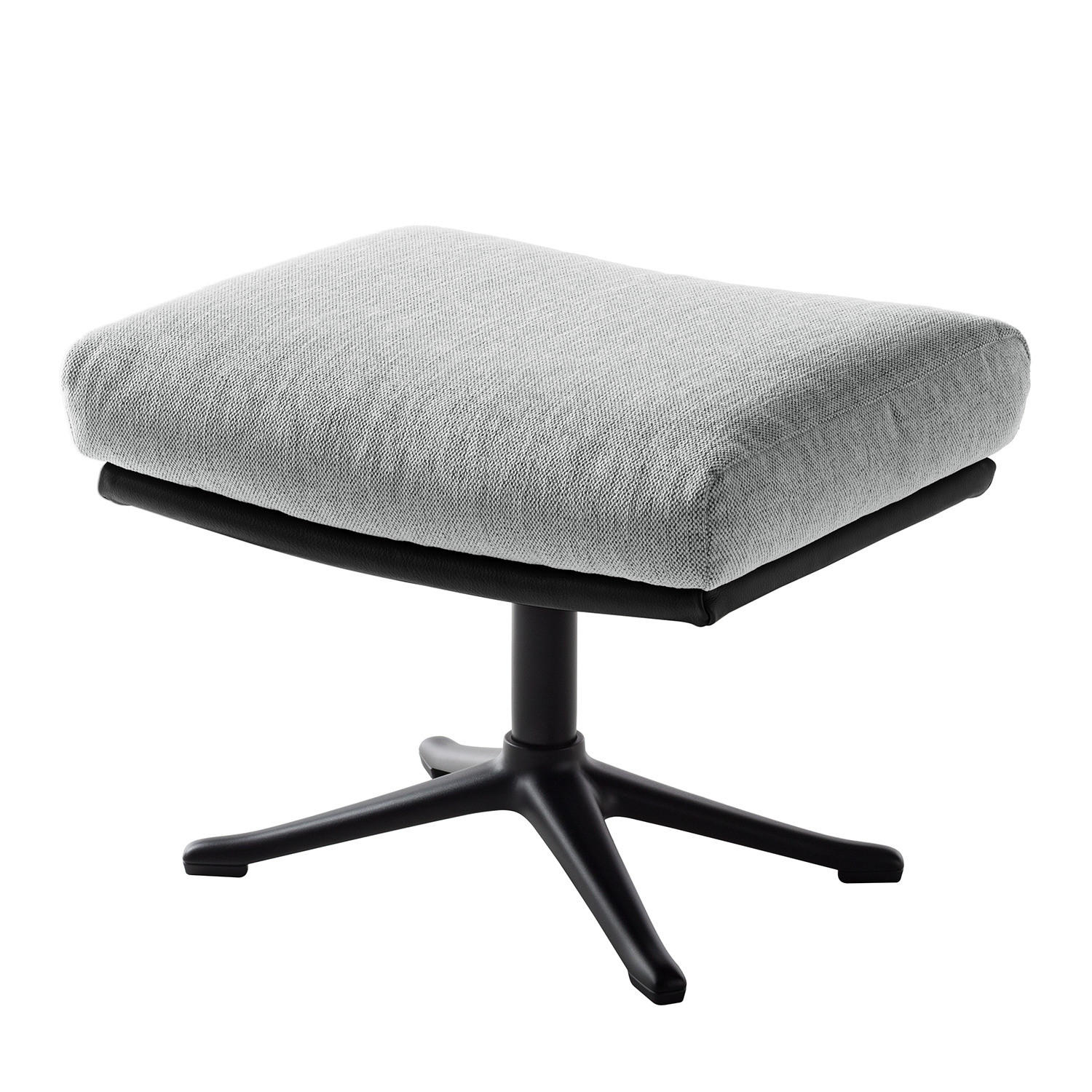 HOCKER mit Kreuzfuß - Hellgrau/Schwarz, Textil/Metall (54/41/41cm) - home24