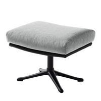HOCKER mit Kreuzfuß - Hellgrau/Schwarz, Textil/Metall (54/41/41cm) - home24