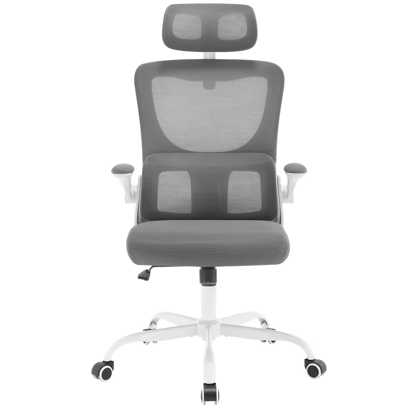 DREHSTUHL DE-40885 mit hoher Netzrückenlehne und Schaukelfunktion Grau - Grau, Metall (67.5/123.5/62cm) - ComfortXL