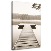 LEINWANDBILD Pier Seelandschaft Natur 40x60cm - Beige, Textil (40/60cm) - Feeby