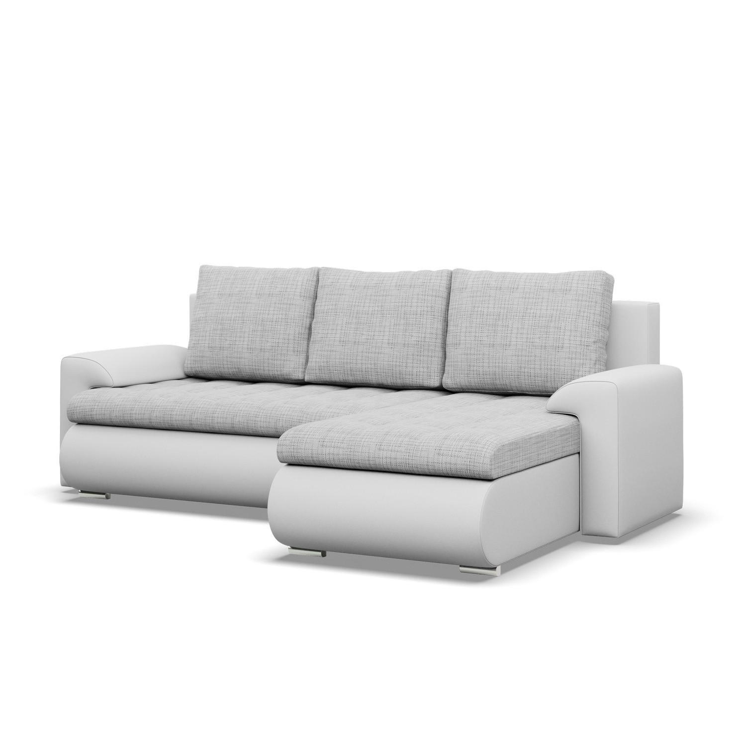 ECKSOFA RECHTS MIT SCHLAFFUNKTION FORESTA, Grau + Grau - Hellgrau/Grau, Textil (230/159cm) - Mebligo