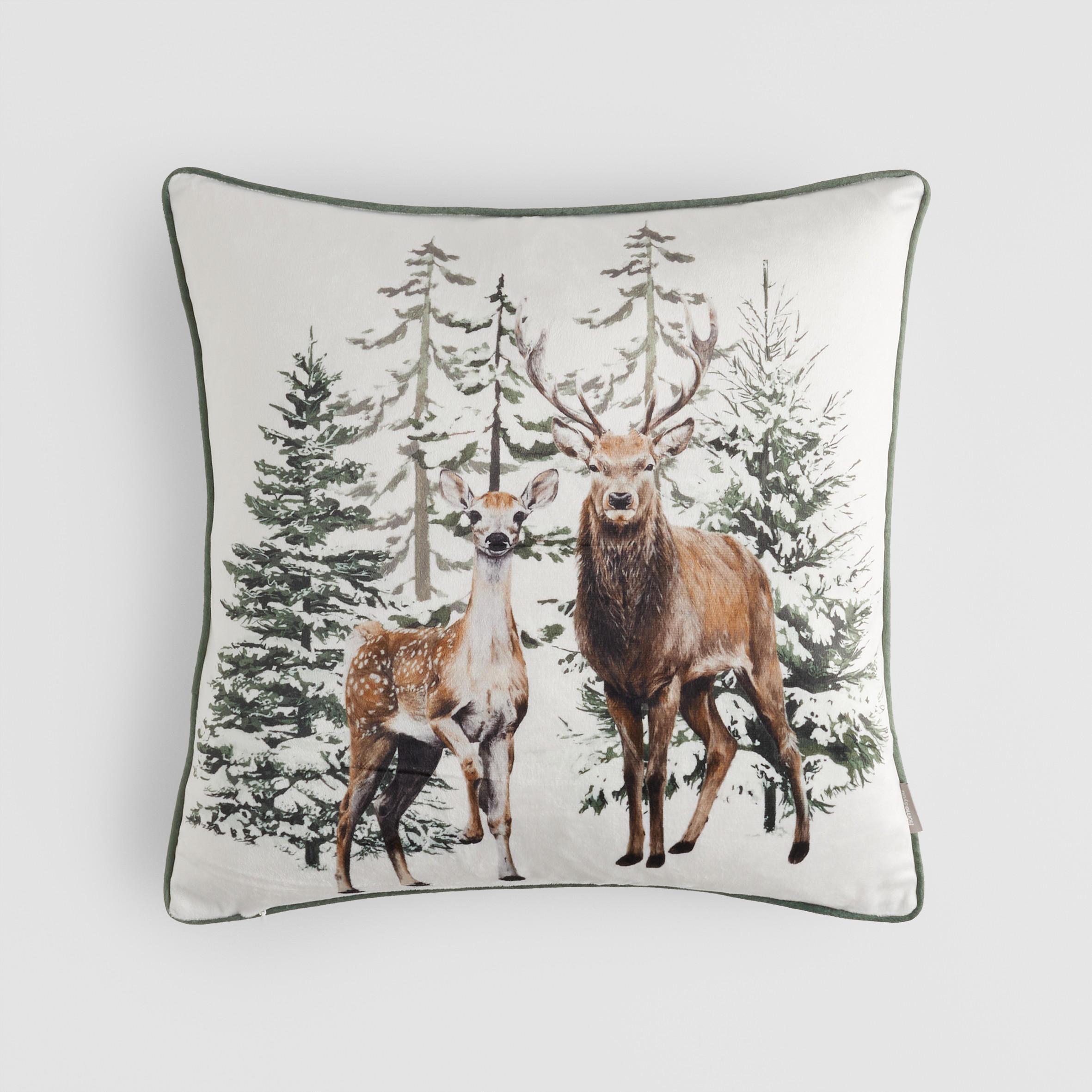 KISSENBEZUG Hirvedo, 45x45cm, Beige, Weihnachten Kissenhülle, Weihnachtsdeko, Christmas, Weihnachtsmotiv Sofakissen Dekokissenbezuge - Beige, Kunststoff (45/45cm) - home&you