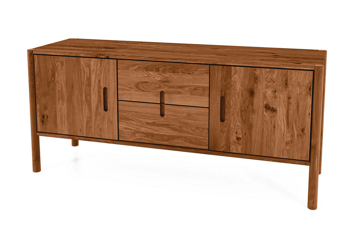 KOMMODE INA Wildeiche - Mokka, Holz (142/64/46cm) - byoak
