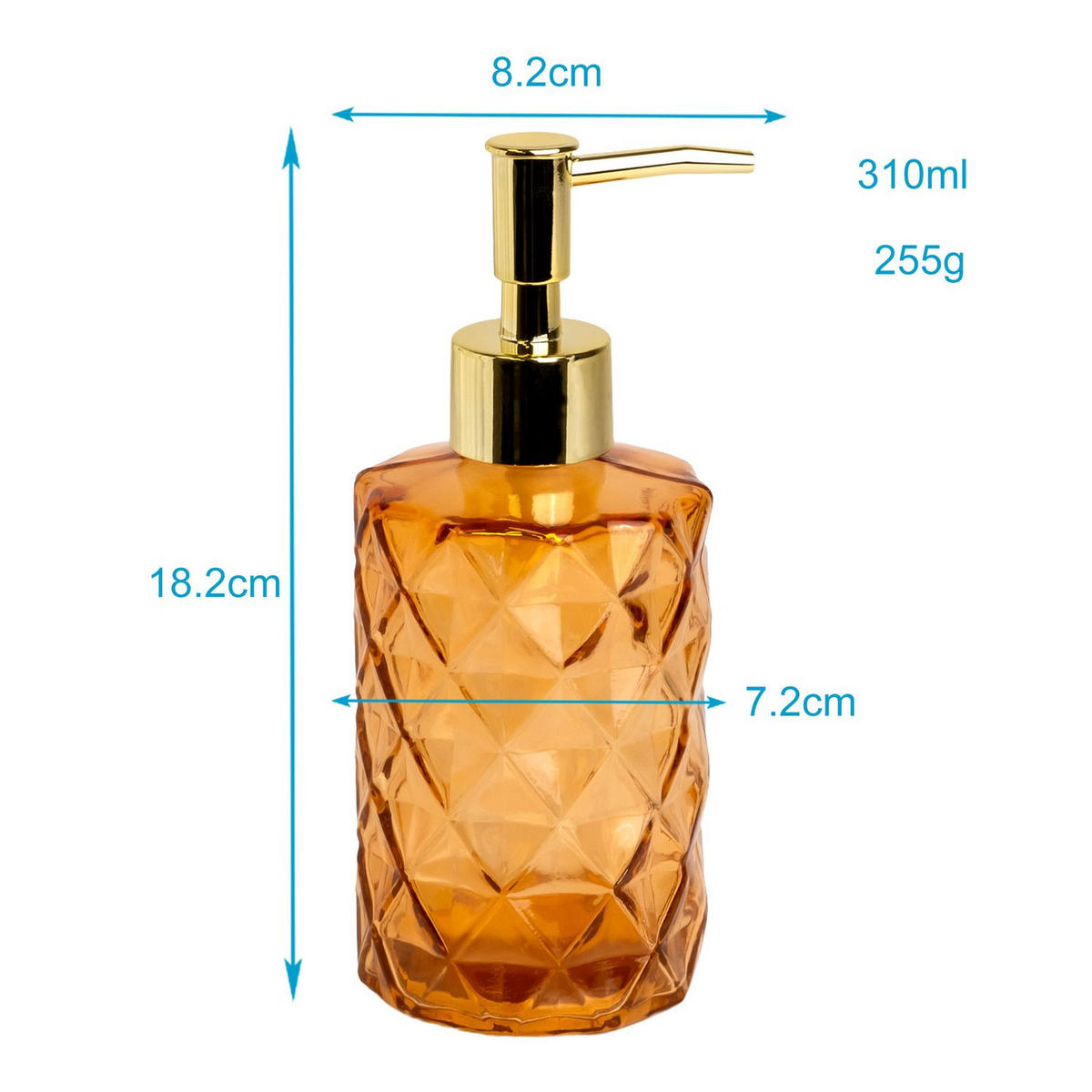SEIFENSPENDER 310ml - Orange, Glas (7.2/18.2/8.2cm) - Intirilife