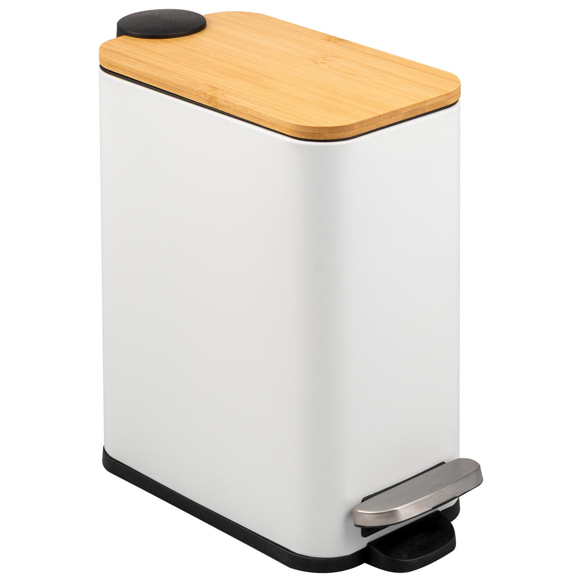 ABFALLEIMER, weiß - Weiß, Metall (14/28.5/30cm) - bremermann