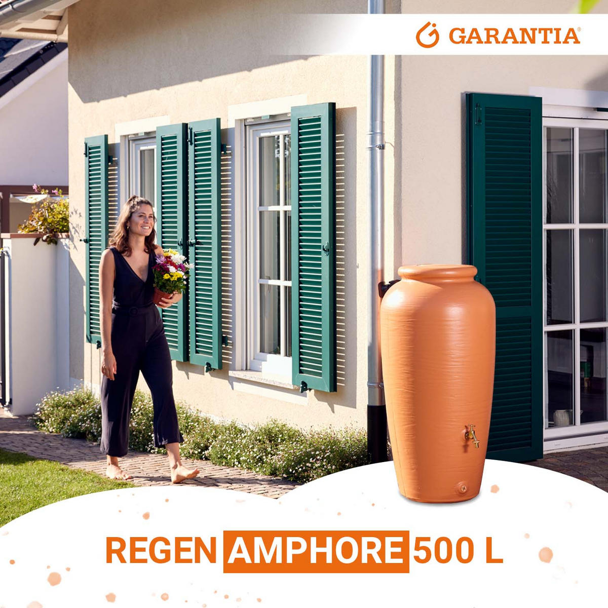 AMPHORE Regentonne 500 L, kotta - Terracotta, Kunststoff (79/150/79cm) - GARANTIA