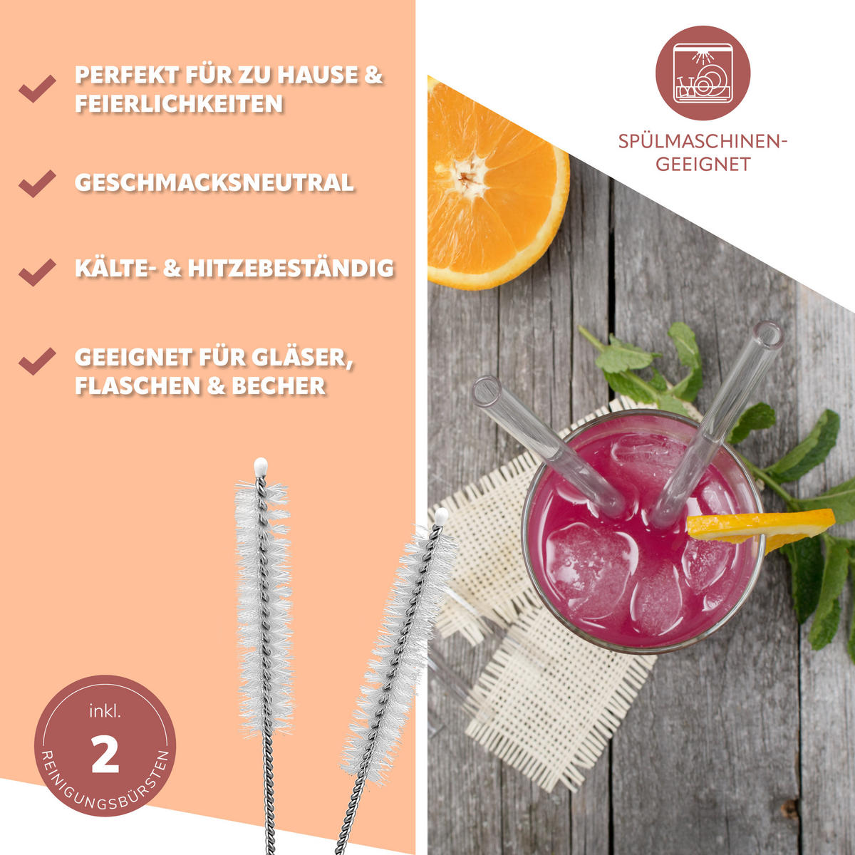 GLAS-TRINKHALME, transparent, Borosilikatglas - Transparent, Glas (0.8/20cm) - bremermann