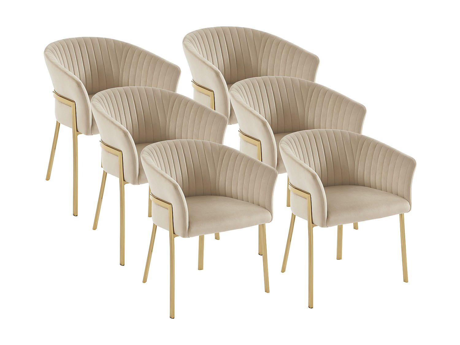 Vente-Unique Stuhl Beige 61x76x57 cm