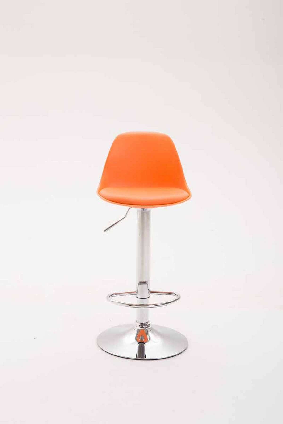 BARHOCKER Kunststoff orange - Chromfarben/Orange, Kunststoff/Metall (39/82/43cm) - CLP