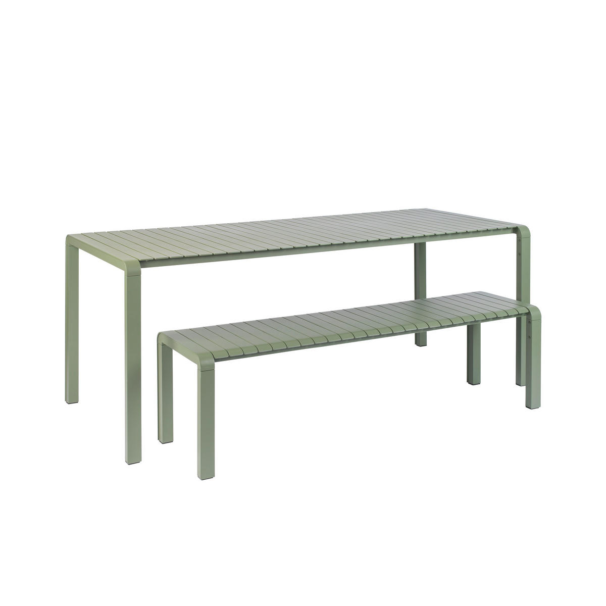 GARTENTISCH Vondel 214x97 cm Grün - Grün, Metall (214/96.7/75cm) - Zuiver