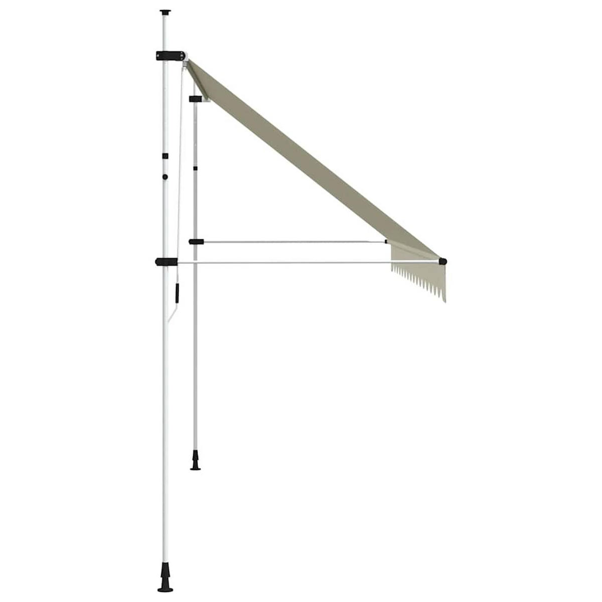 EINZIEHBARE Markise Handbetrieben 400 cm Cremeweiß - Creme, Textil (400/1/1cm) - furnicato