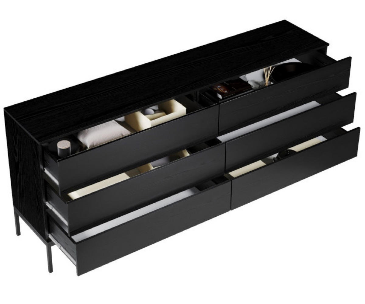 KOMMODE Schwarz Industrial Auf Metallbeinen - Schwarz, Holzwerkstoff (150/84/41cm) - Sepro Meble
