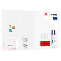 MAGNETPLATTE rahmenloses SLIMboard - Magnetisches trocken abwischbares Whiteboard 200x120 cm - Weiß, Metall (200/120/0.3cm) - ALLboards