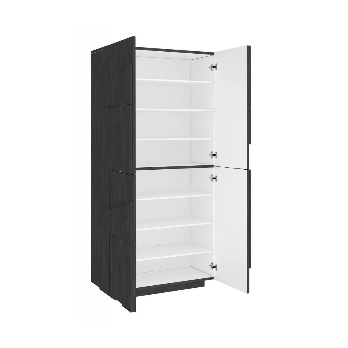 SCHUHSCHRANK Schiefer 38/81/167 cm - Grau, Holzwerkstoff (81/167/38cm) - DMORA