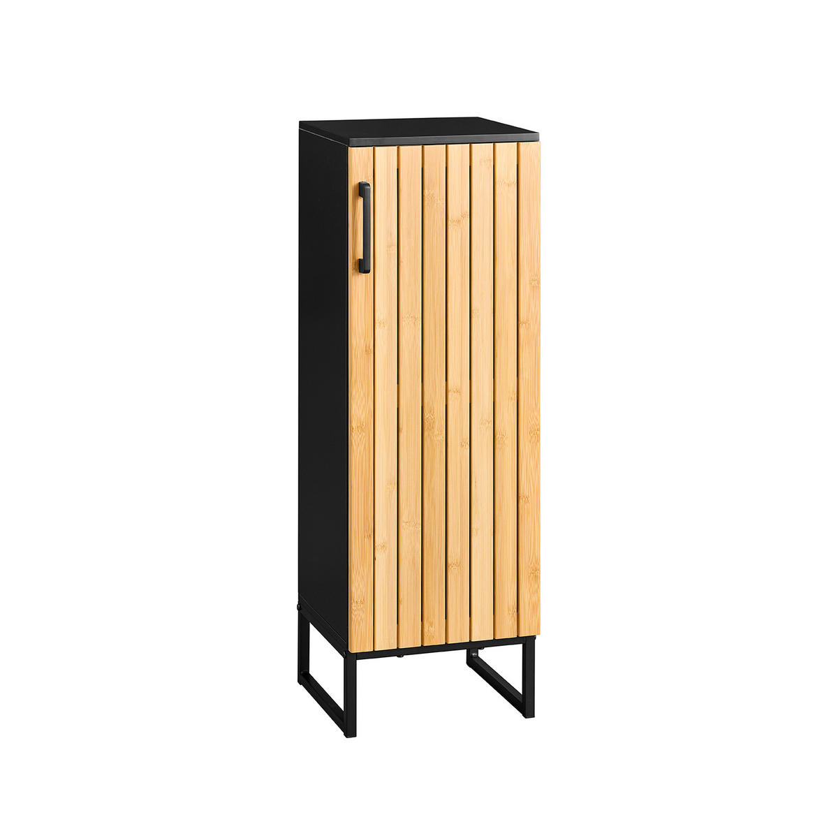 BADEZIMMERSCHRANK Schwarz - Schwarz, Holzwerkstoff (30/90/30cm) - SoBuy