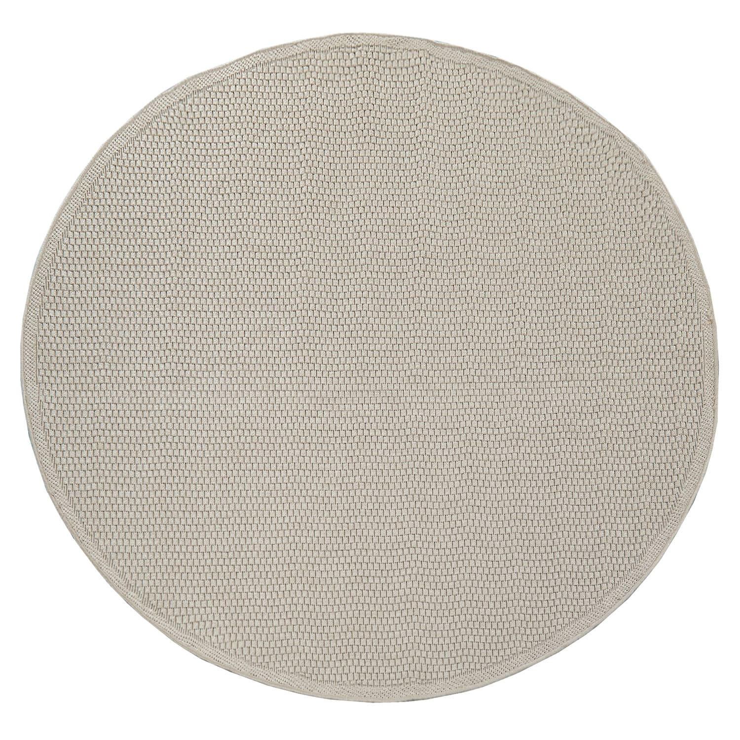 OUTDOOR Teppich Natur Balkon, Terrasse schmutzabweisend Beige Rund 160D - Beige, Textil (160/160cm) - KADIMA DESIGN