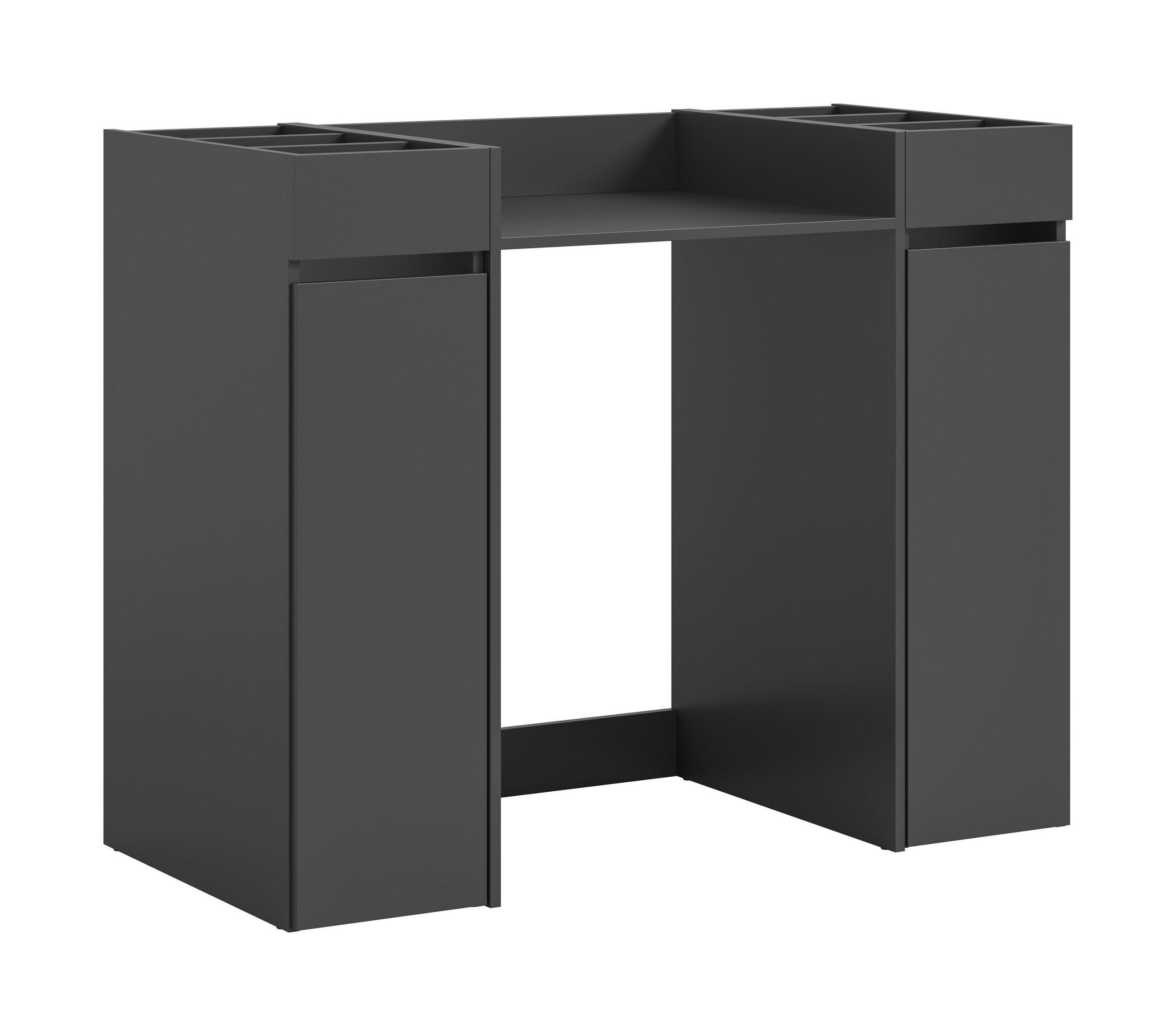 WASCHMASCHIENENUMBAU Set Mixx (B/H/T: ca. 124/101/60 cm) in anthrazit/anthrazit - Anthrazit, Holzwerkstoff (124/101/60cm)