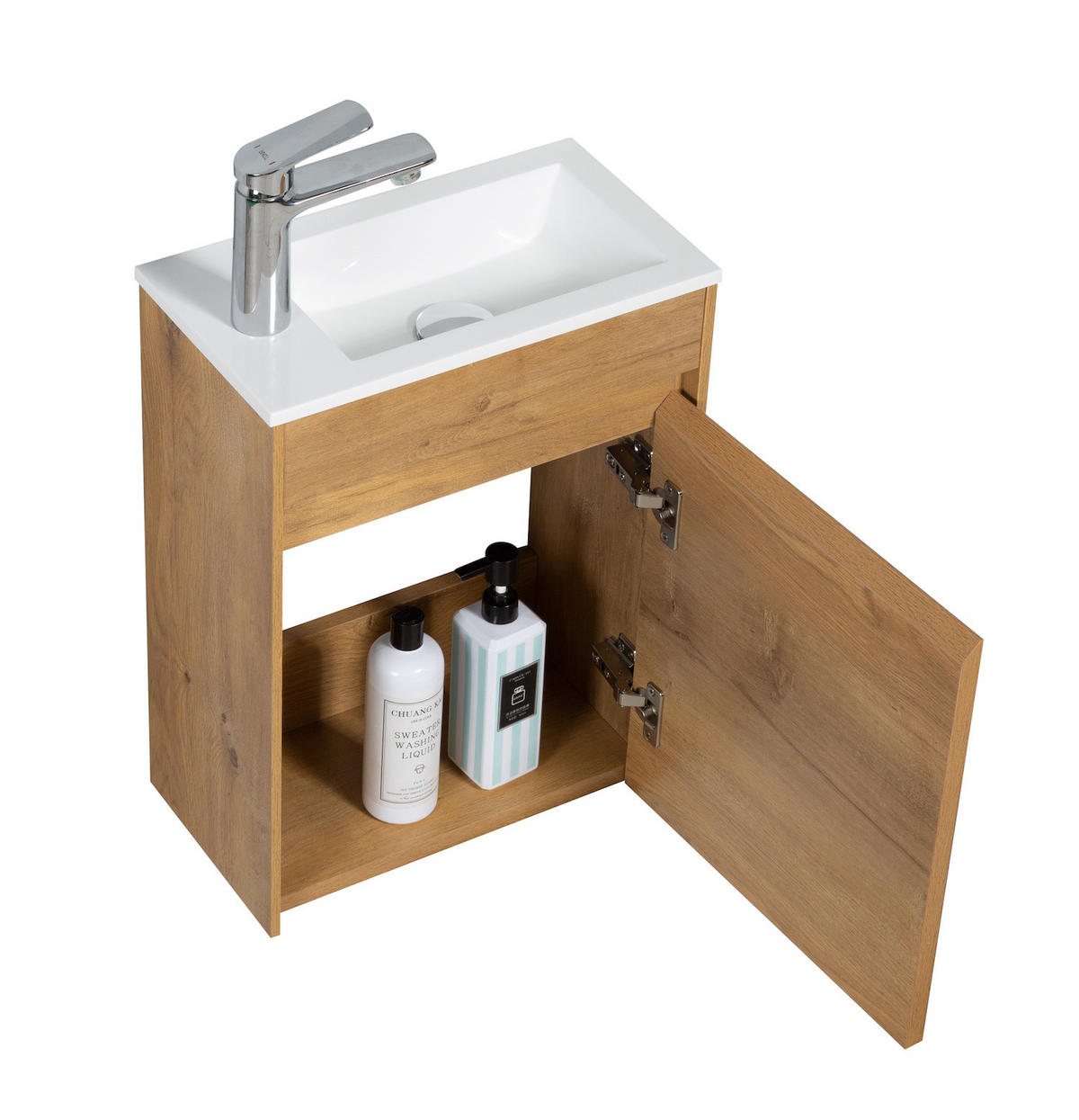 GÄSTE-WC-MÖBELSET Sinta 2 Teile Eiche - 40 x 22 x 54 cm - Eichefarben, Holz (40/54/22cm) - Badplaats