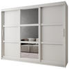 SCHWEBETÜRENSCHRANK 200/250/62 3-türig - Silberfarben/Weiß, Holz/Kunststoff (250/200/62cm) - MÖBEL KRYSPOL