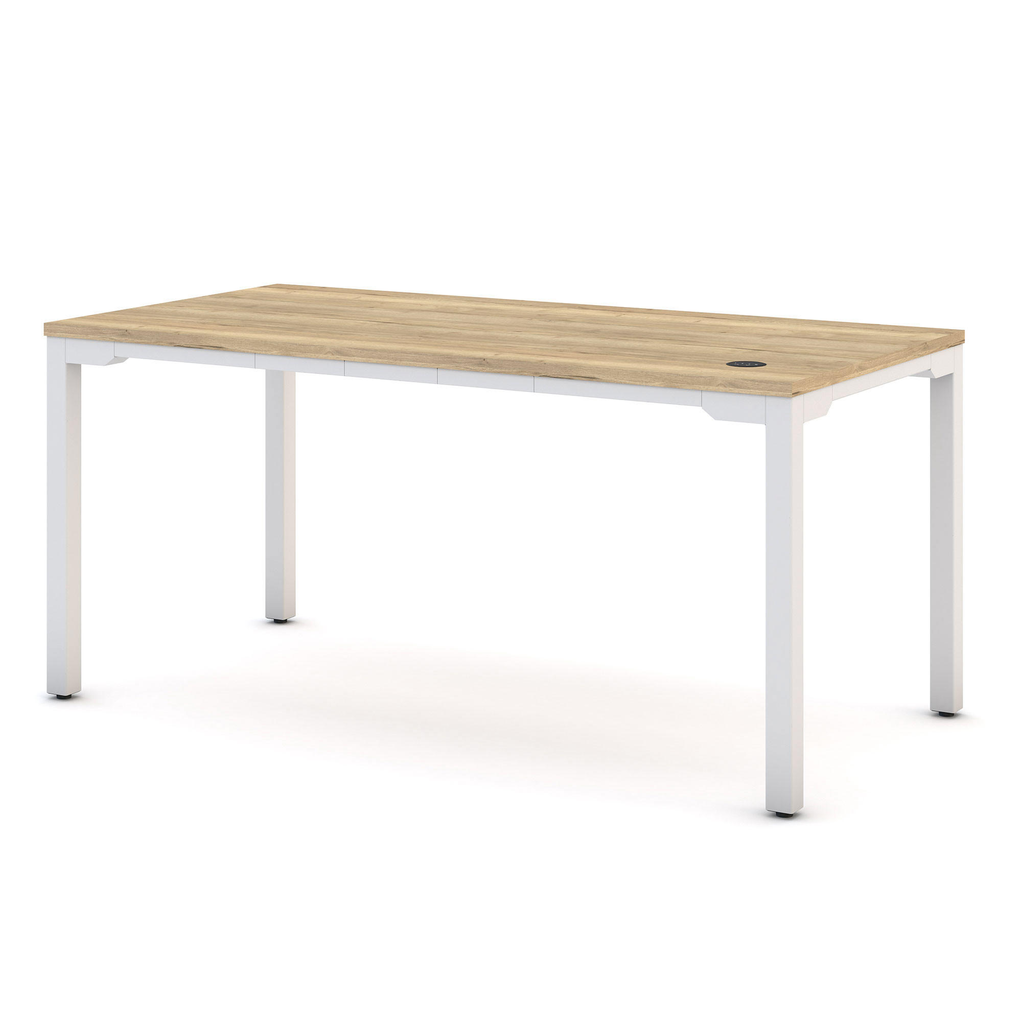 SCHREIBTISCH Höhenverstellbarer Schreibtisch Piacetta Eiche Natura Signalweiß 180/80/73-118cm - Weiß/Eiche Artisan, Holzwerkstoff/Metall (80/180/125cm) - ASSMANN