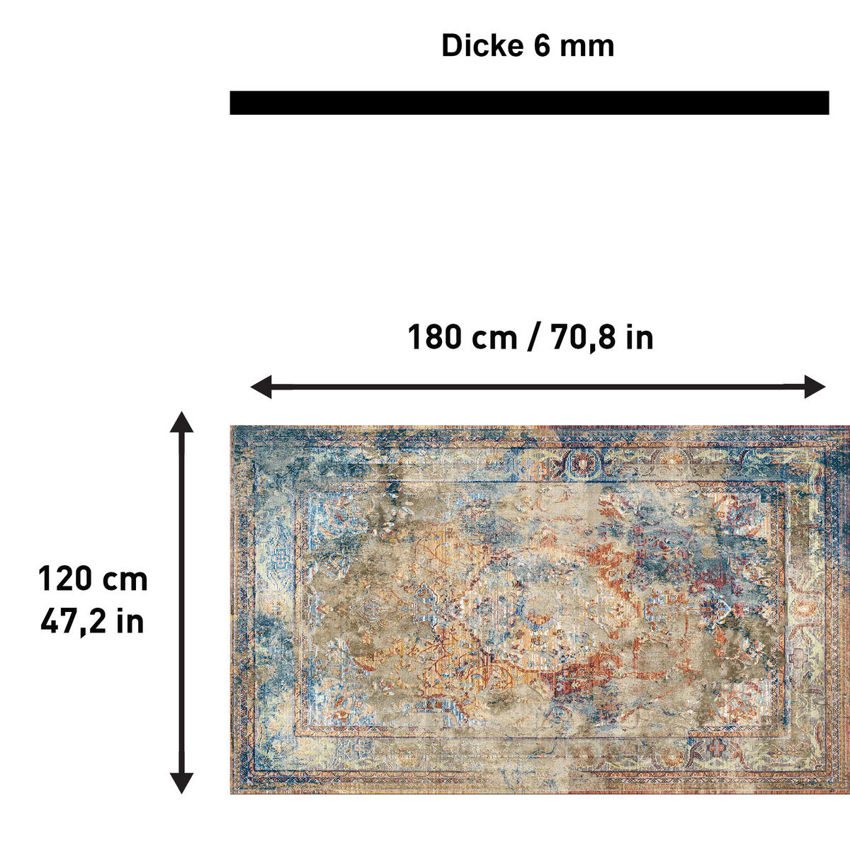 TEPPICH LANDON 120x180 cm - Multicolor, Textil (120/180cm) - Bamyum