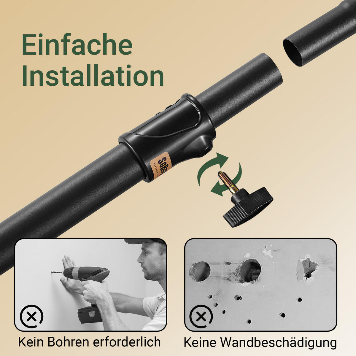 TELESKOP KLEIDERSTÄNDER Schwarz - Schwarz, Kunststoff (198/285/1cm) - SoBuy