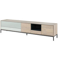 TV-BOARD Akazie 240x45x55 grau-weiß geölt CHICAGO #03 - Braun, Holz (45/55/240cm) - Massivmoebel24