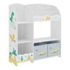 KINDERREGAL Lysekil - Gelb/Weiß, Holzwerkstoff (93/100/30cm) - [en.casa]