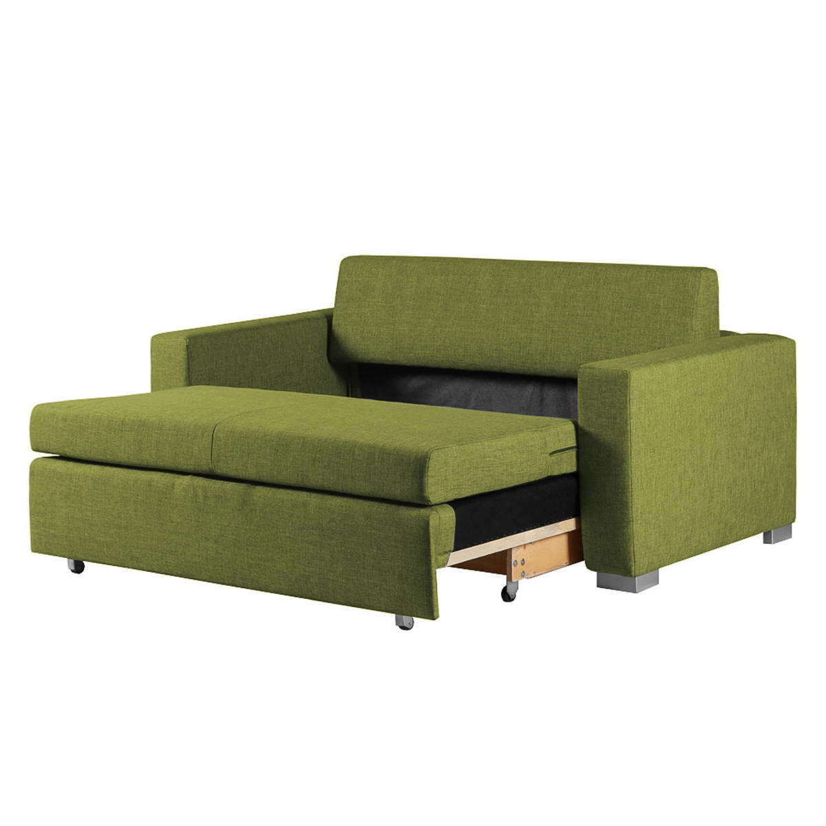 SCHLAFSOFA - Silberfarben/Grün, Textil (173/90/90cm) - home24