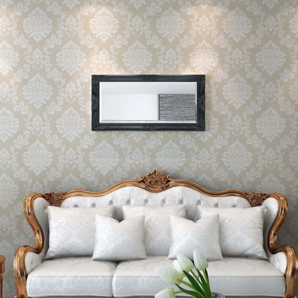 WANDSPIEGEL im Barock-Stil 100x50 cm Schwarz - Schwarz, Holz (50/100/1cm) - furnicato