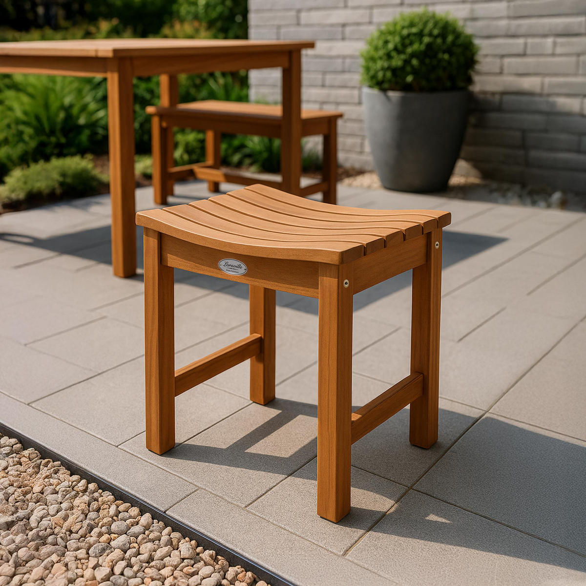 HOCKER Holz Teak - Teakfarben, Holz (51/43/39cm) - CLP