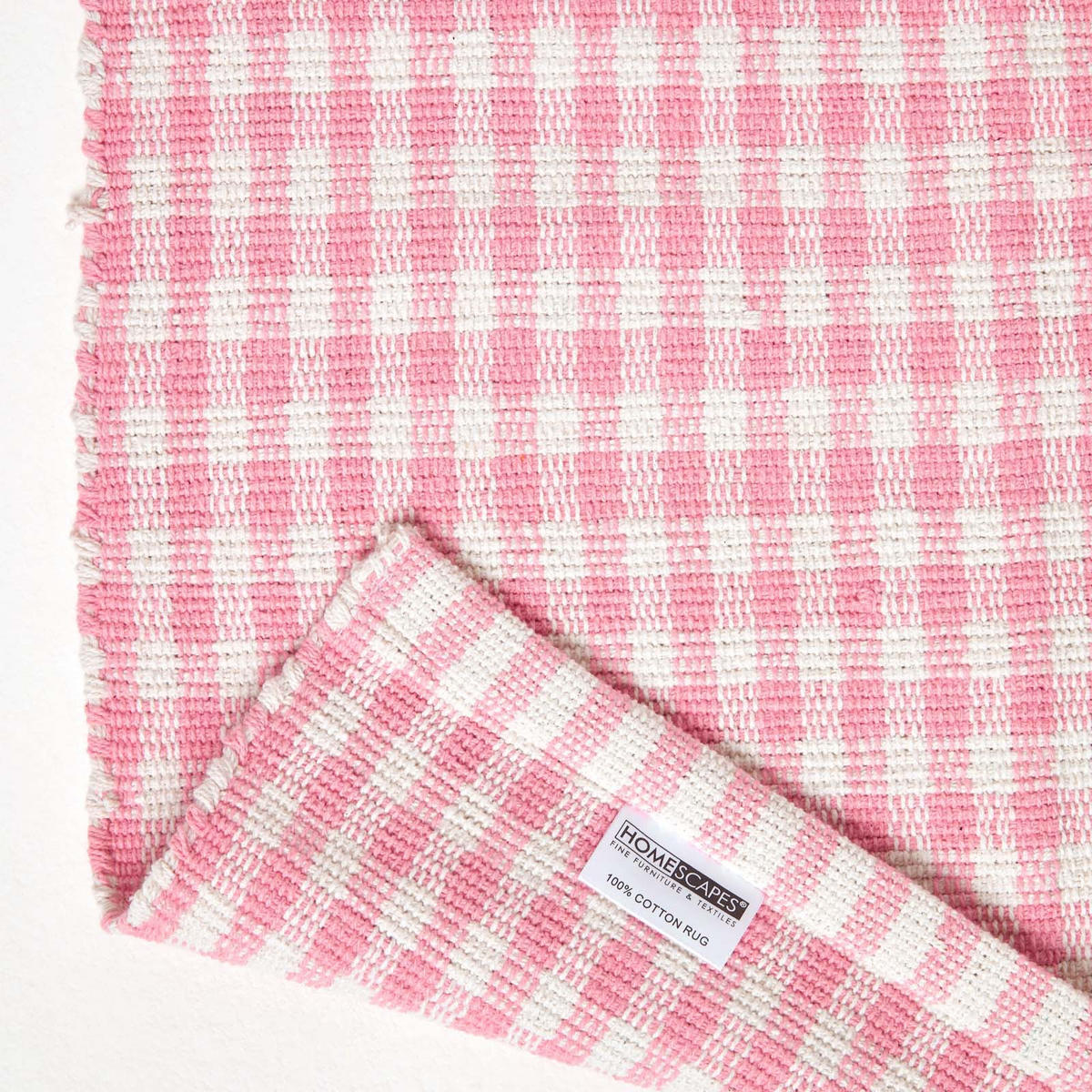 BAUMWOLLTEPPICH Vichy-Karo 60/90 cm - Rosa, Textil (60/90cm) - Homescapes