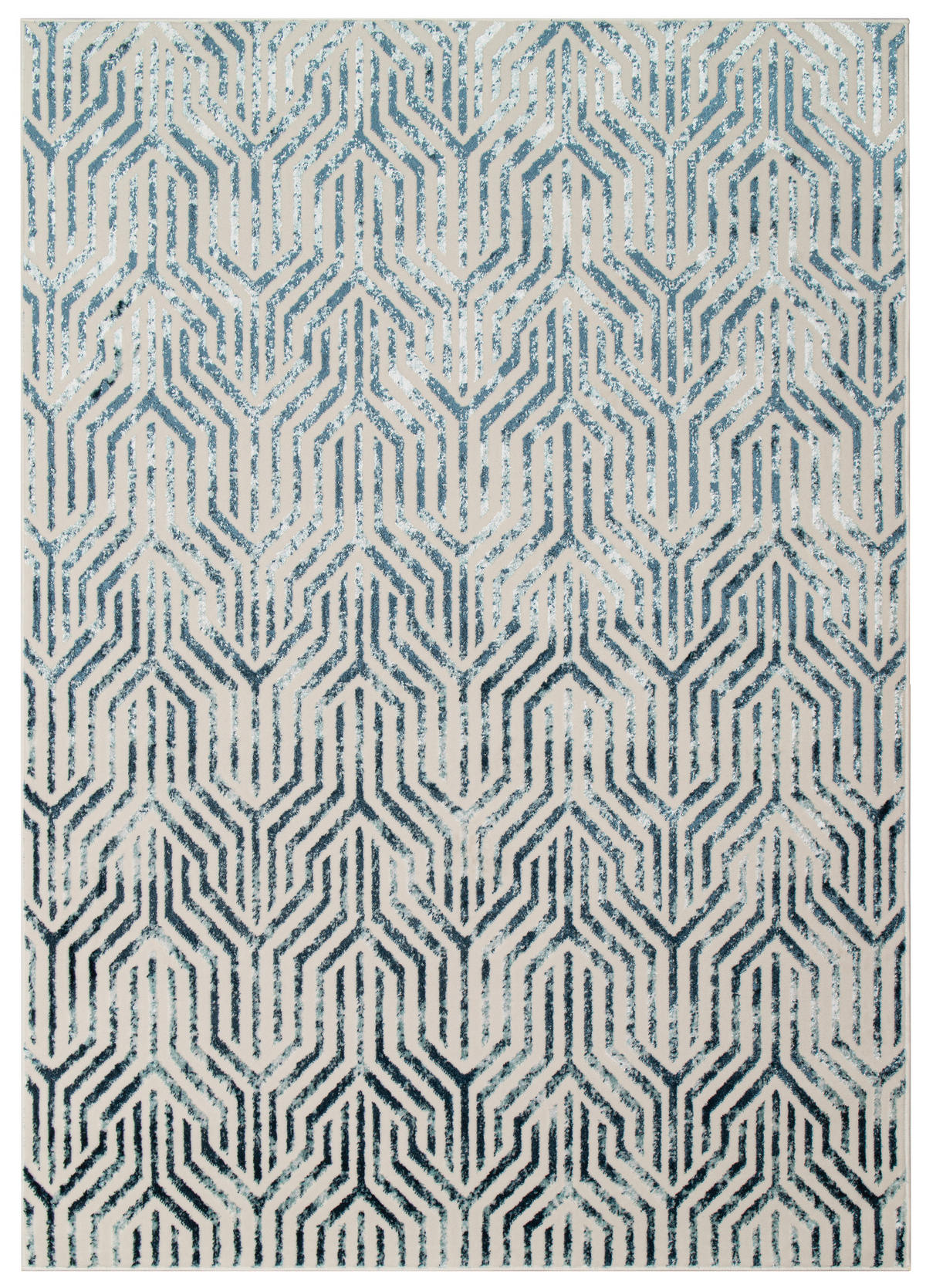 TEPPICH CRYSTAL Creme Blau 200/300 cm - Blau/Creme, Textil (200/300cm) - Tapiso